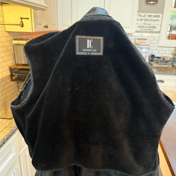 BC INTERNATIONAL WEAR - Black Leather Women's Trench Coat - Size Medium - Picture 6 of 6